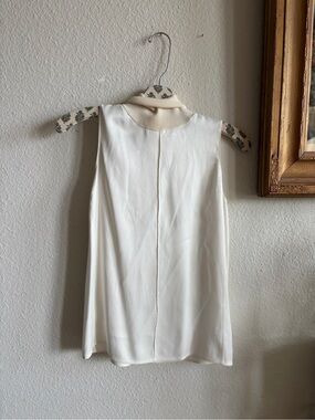 rag & bone Ivory silk Sleeveless Mock Neck Top